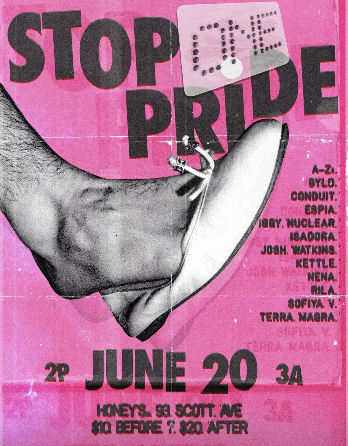 stop1 Pride poster for June 20, 2026