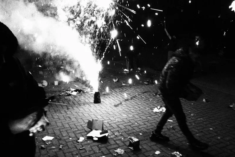 Fireworks on the street